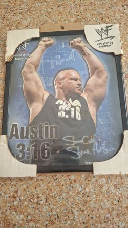 Vintage 1998 WWF Stone Cold Steve Austin Framed 8x10 - New in Package