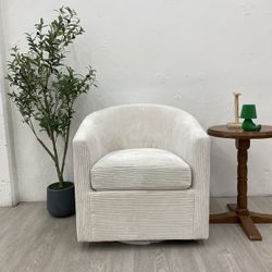 Cozy Corduroy Swivel Lounge Chair