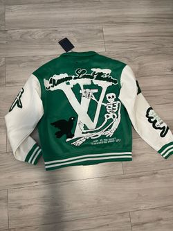 ✨ New Louis Vuitton Varsity Leather green Jacket