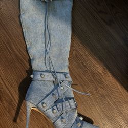 Steve Madden FINK denim knee-high Boots