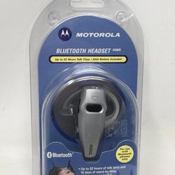 MOTOROLA Bluetooth Headset HS805 Gray Wireless Built In Mic Ear Hook NEW SEALED