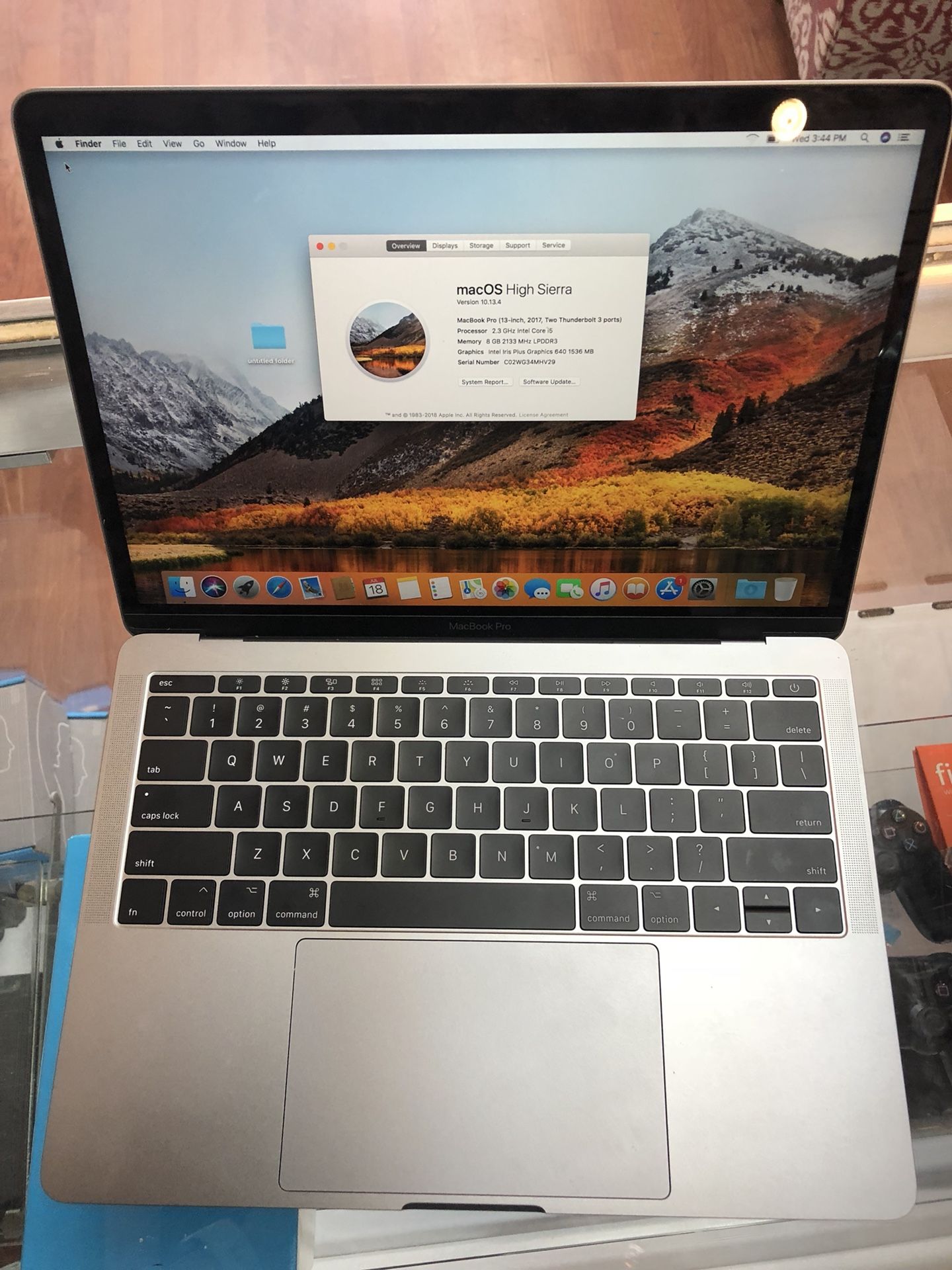 2017 MacBook Pro 2.3ghz i5 8gb ram 256gb under warranty