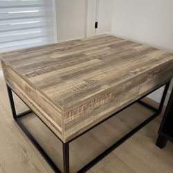 Complete Set: Retractable Coffee Table, Side Table, TV Console And Lamp 