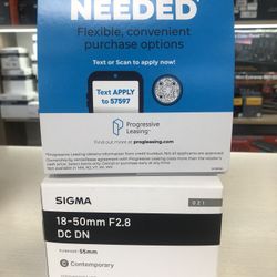 Sigma 18-50mm F2.8 E Mount Lens