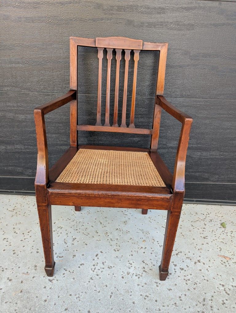 Vintage Antique Dining Chair Or Side Chair Cane Seat