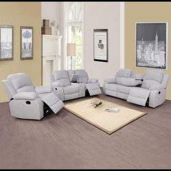 3 Pieces Recliner Sofa Set 