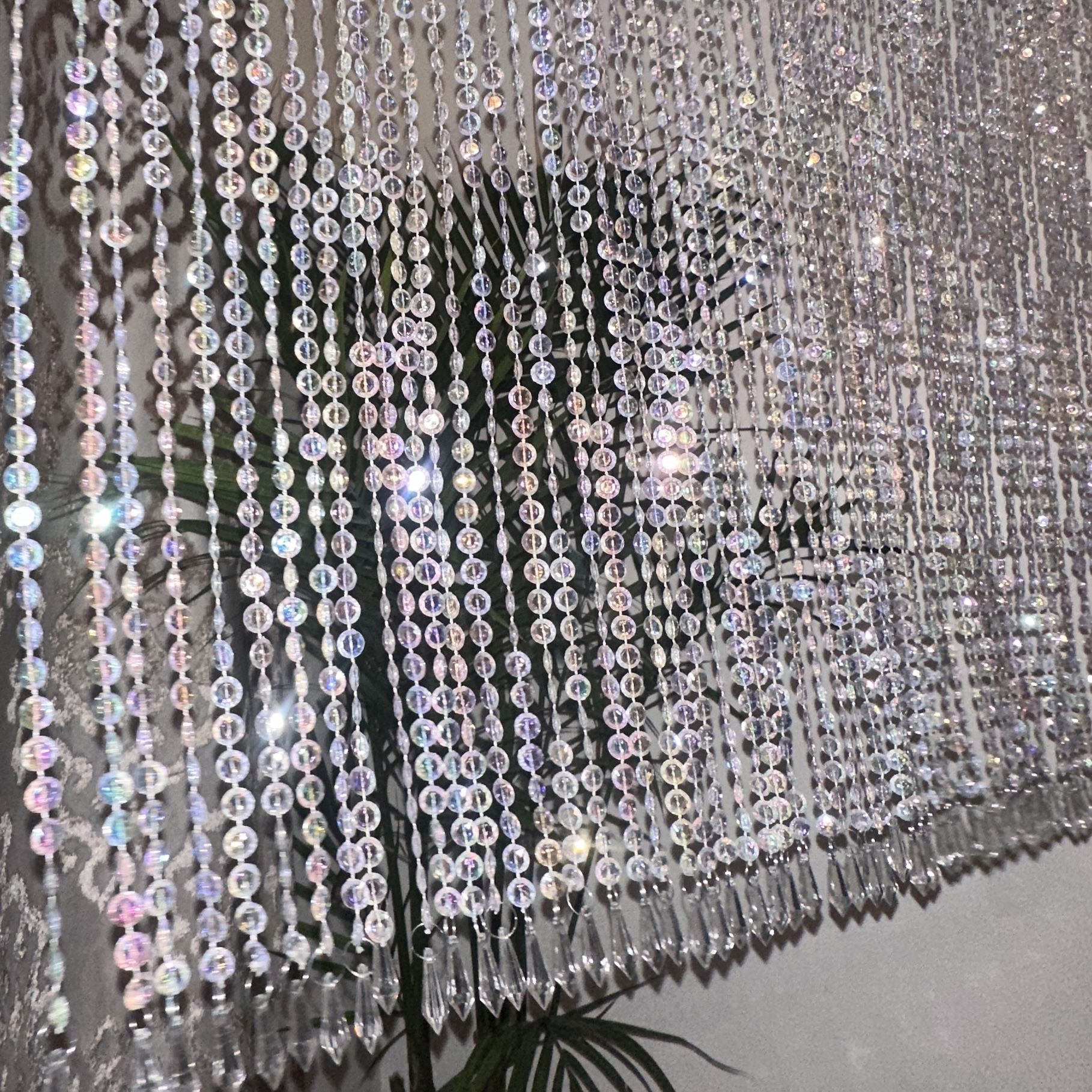 Crystal Plastic Circle Bead Curtain Wedding Backdrop Curtains