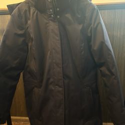 EDDIE BAUER EB600 WeatherEdge Womens Large Goose Down Jacket Hood Waterproof