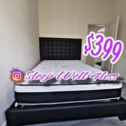 NEW QUEEN BED FRAME AND MATTRESS 