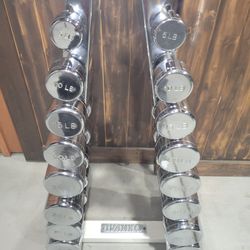 CHROME DUMBELLS 3 To 40lbs 