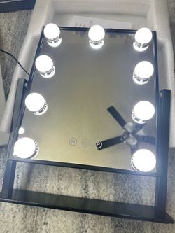 Hollywood light makeup mirror black