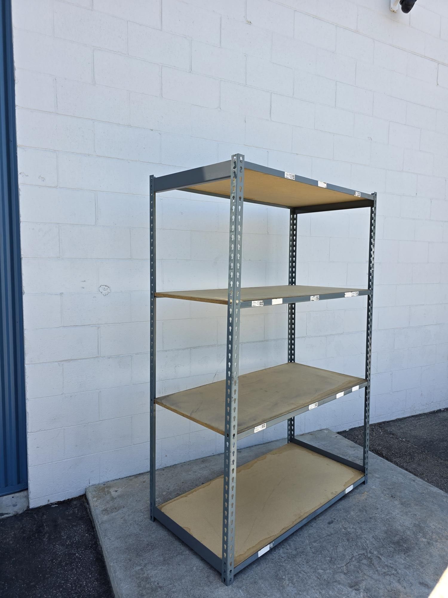 Warehouse Quality 48 in W x 24 in D Used Steel Boltless 4 Tier Level Supply Office Storage Rack Delivery Available