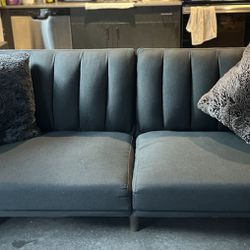 Novagratz Brittany Sofa Futon/Sofa/Couch  - Dark Grey Linen  