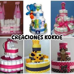 Diaper cakes for baby shower or welcome gift
