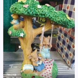 Pottery Swinging Mouse Figurine 