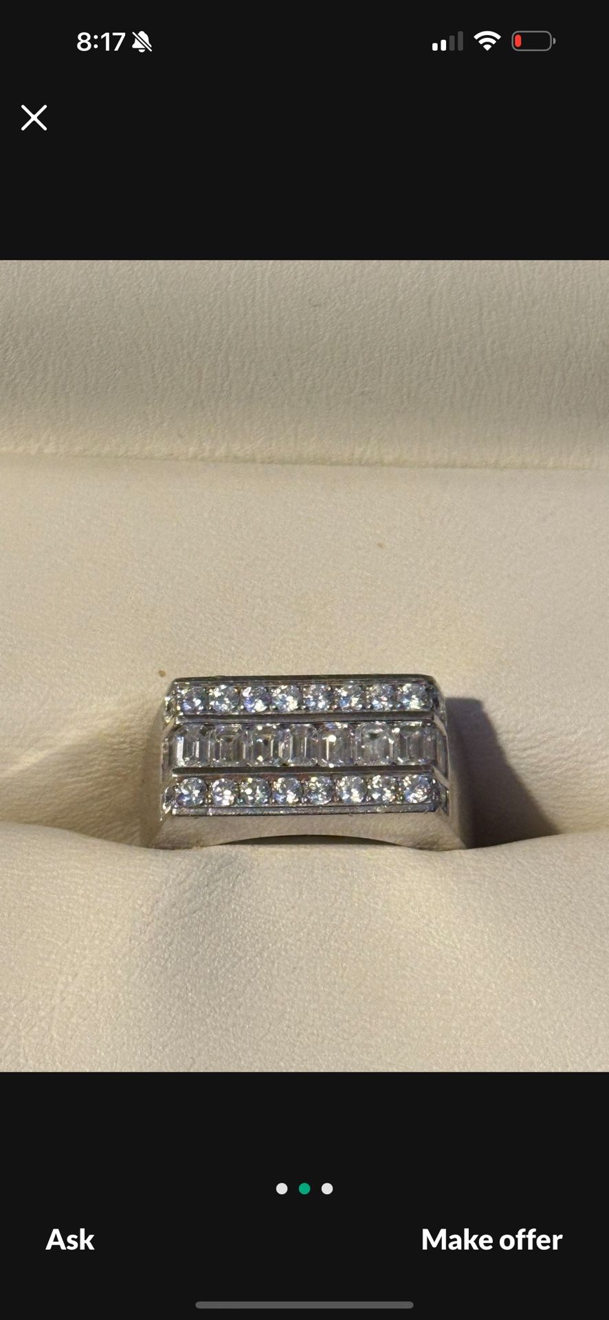 2ct Natural Emerald Cut Size 10