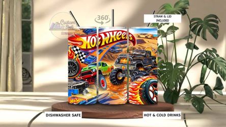 Hot Wheels Trucks 20 Oz Stainless Steel Tumbler (READ DESCRIPTION)