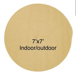 Yellow Braided Indoor/Outdoor Area Rug, Brand New