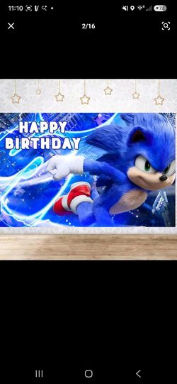 Sonic backdrop Birthday Backdrop 59 inches by 39 inches (firm Price)