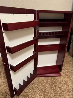 Wood Spinning Mirrored Storage Tower