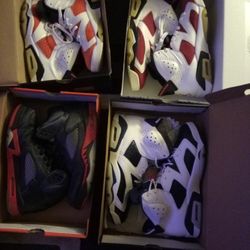 Olympic 6s, Carmine 6s, Gatorade 6s, Satin Bred 5s, All Size 10 $300 Take Em All Or Trade