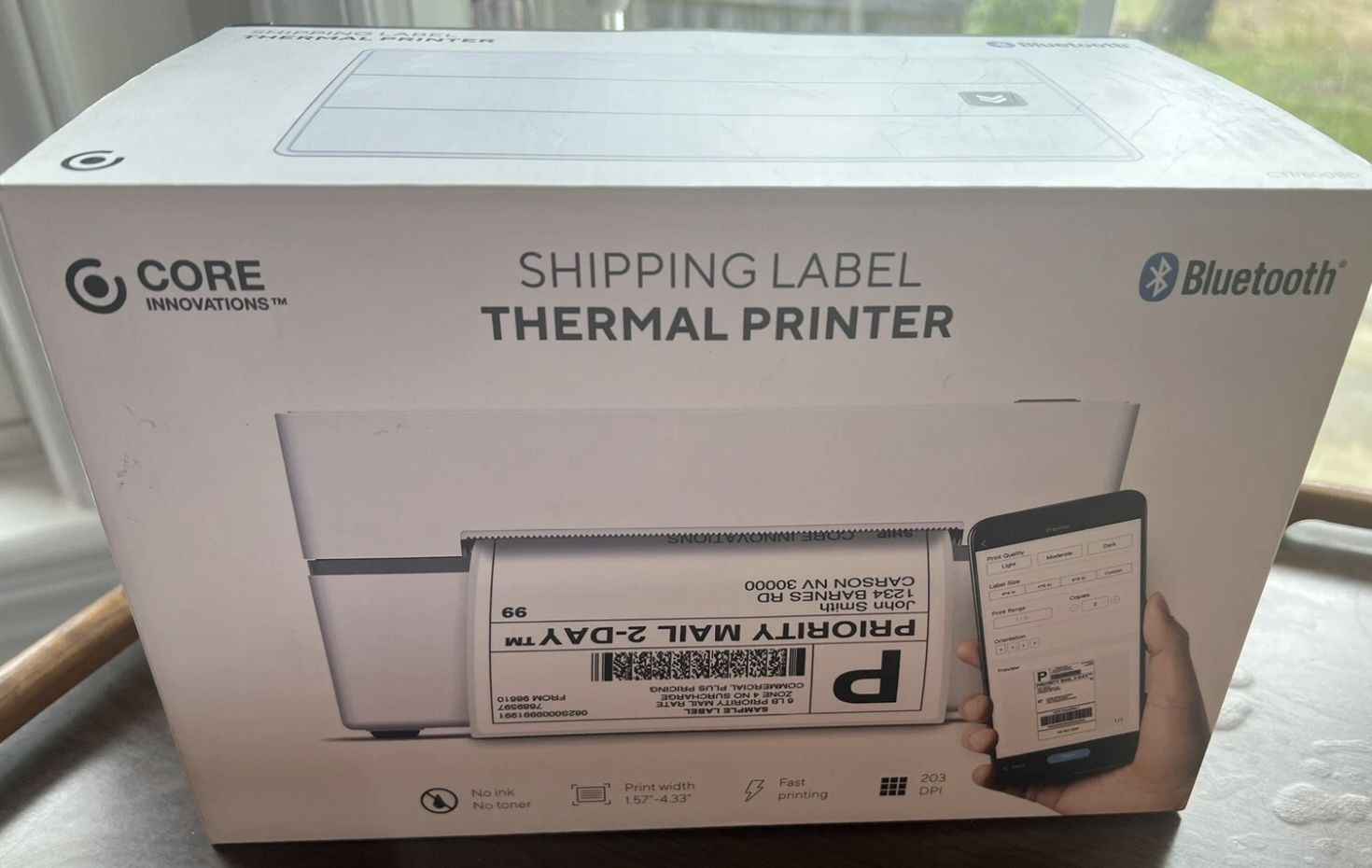 [ NEVER USED ] Core Innovations Bluetooth Thermal Shipping Label Printer (CTP800BD)