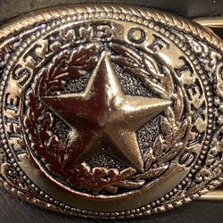 Vintage solid brass small kids women’s large star western belt buckle