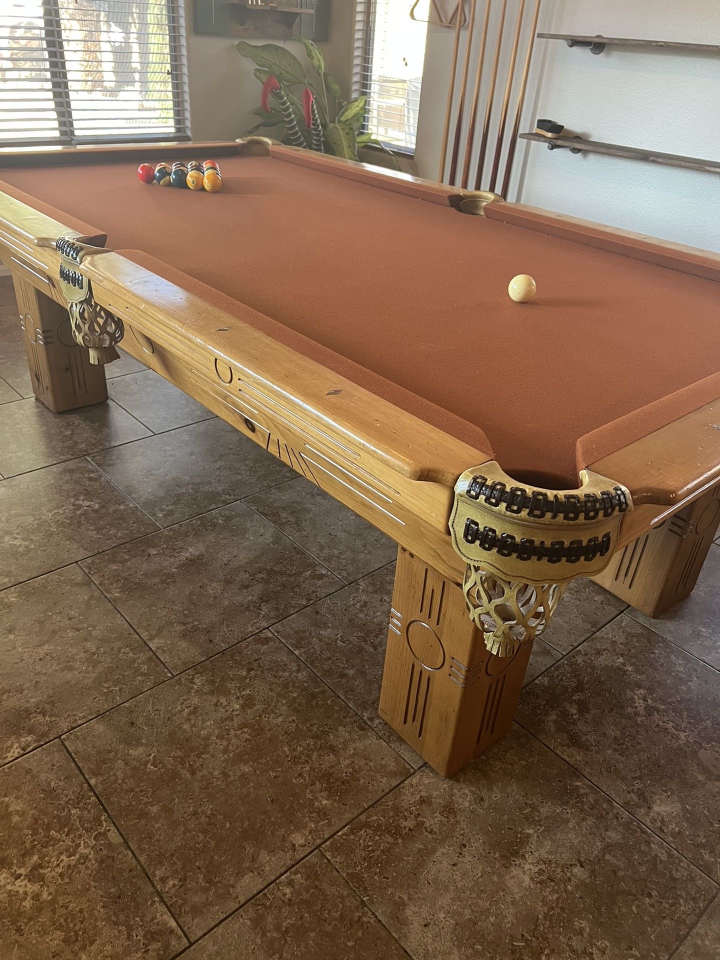Connelly Pool Table With Custom Wood Tabletop.