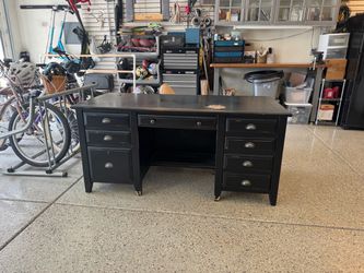 Black Pottery Barn Executive Desk