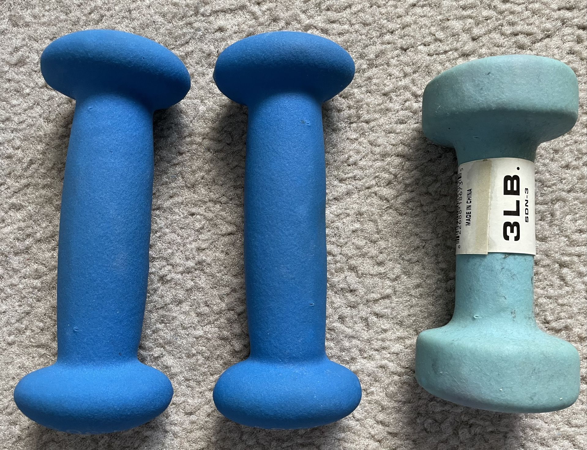 3 Neoprene Dumbbells - 3 Lb Each