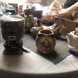 Sculpted coffee mugs