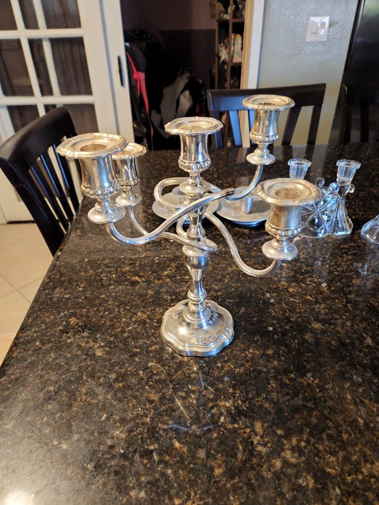 D.p Zinc Silver Platted Made In England Candelabra 