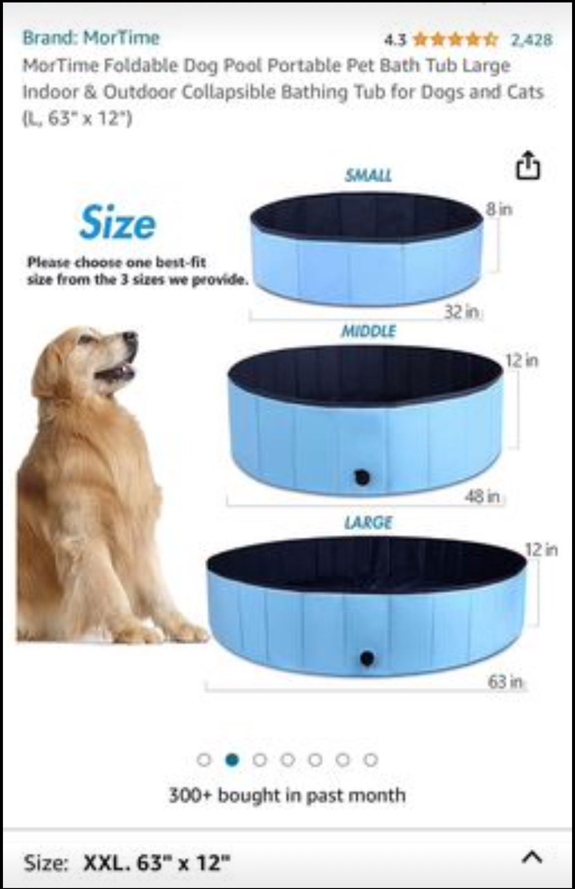 Foldable dog pool portable pet bath tub