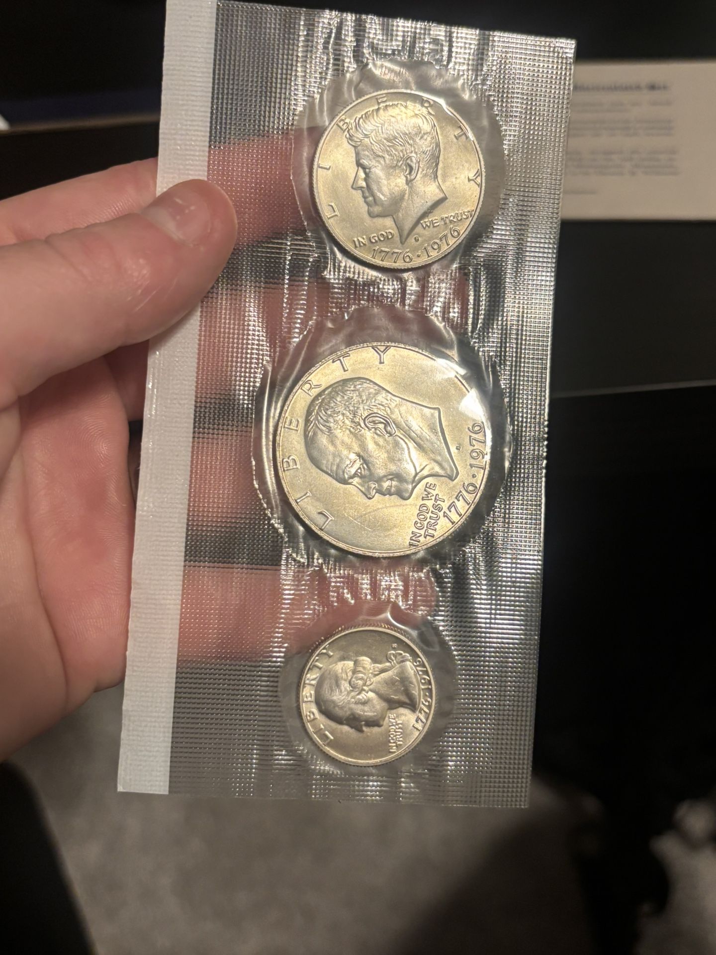 1976 Bicentennial 40% Silver Uncirculated 3-Coin Set – Ike, Kennedy, Quarter