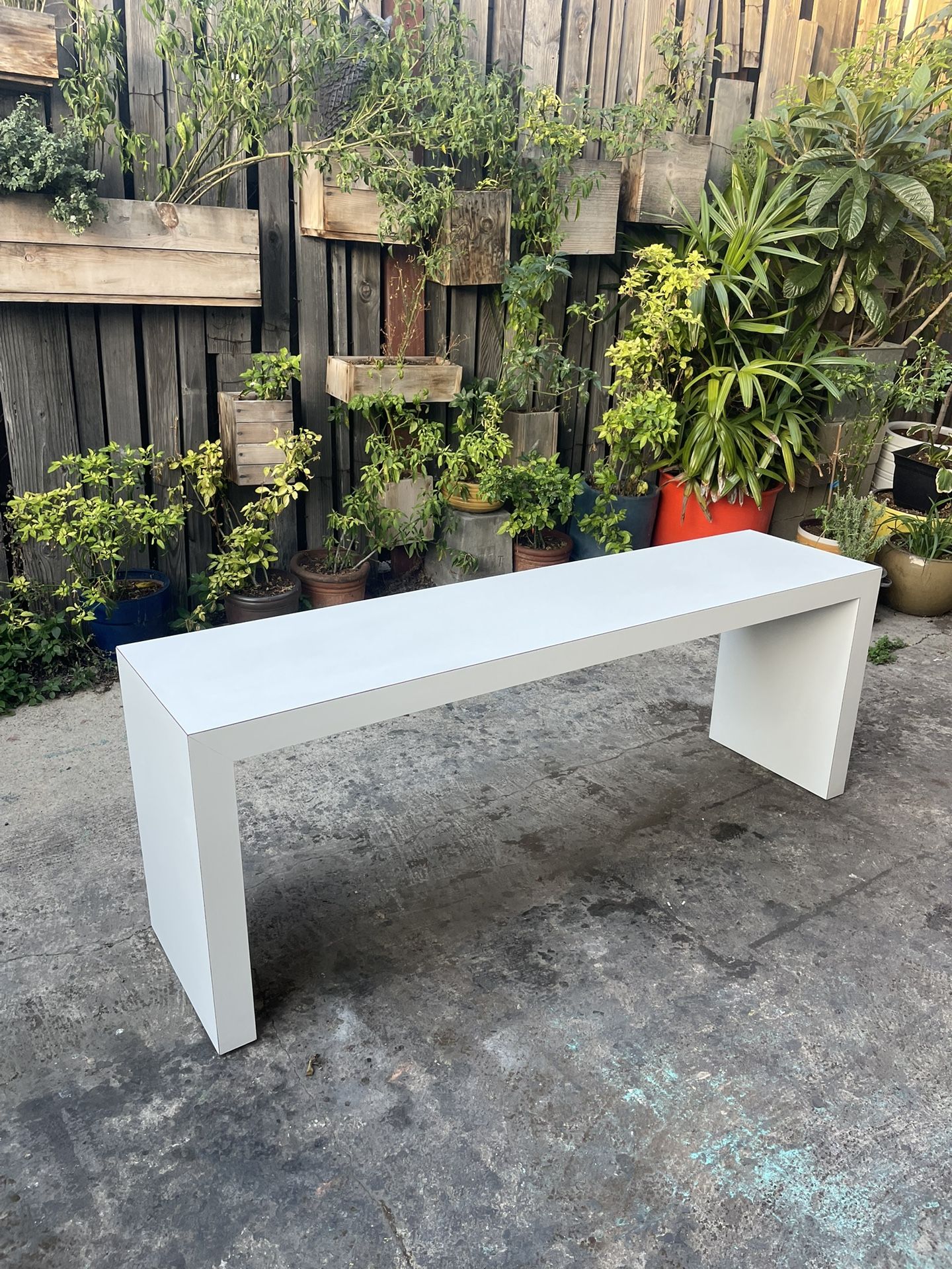 Vintage Postmodern Minimalist Laminate Console Table 1970’s 1980’s