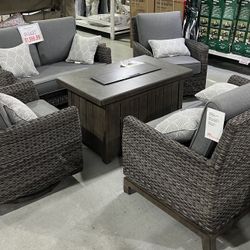 Agio - McKinnon 5-piece Fire Outdoor Seating Set $1999.99