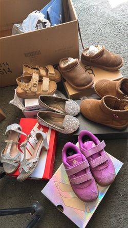 6 pair toddler girl shoes, $30