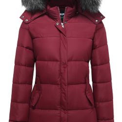 🔥 Women’s Burgundy Winter Puffer Coat M | NEW | $50 | Retail $53 | CASH