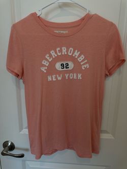 Abercrombie & Fitch Y2K Tee Womens L Pink 92 New York Graphic Shirt