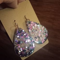 Hand Crafted Resin Tear Drop Earrings