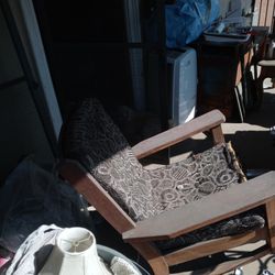 Old Wood Rocking Chair. Needs New Cushions. Really Comfortable