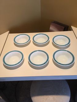 Vintage Pyrex Tableware Turquoise Set of 6