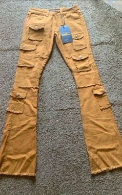 Tan Cargo Flare Jeans with Tags size 32