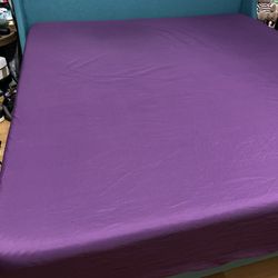 King Size Fabric Bed Frame With Wooden Slats