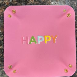 Pink Catchall Tray- Collapsible With Snap Closure 
