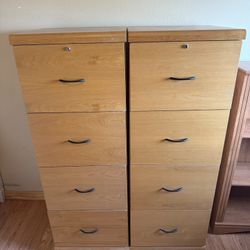 Pair Of Wood Drawer Cabinets (can Sell Separately) 