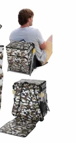 Everlasting Comfort Cooler Backpack Chair - Waterproof Insulated Leakproof Backpack Cooler with Foldable & Padded Seat, Foldable Portable Design, Larg