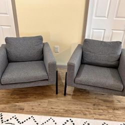 2 Gray Chairs 