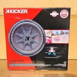 Kicker 48CWRT122 Shallow Bass Speaker CompRT 12" Dual Voice Coil Subwoofer 1000 Watts CWRT12 🚨 Payment Options Available 🚨 