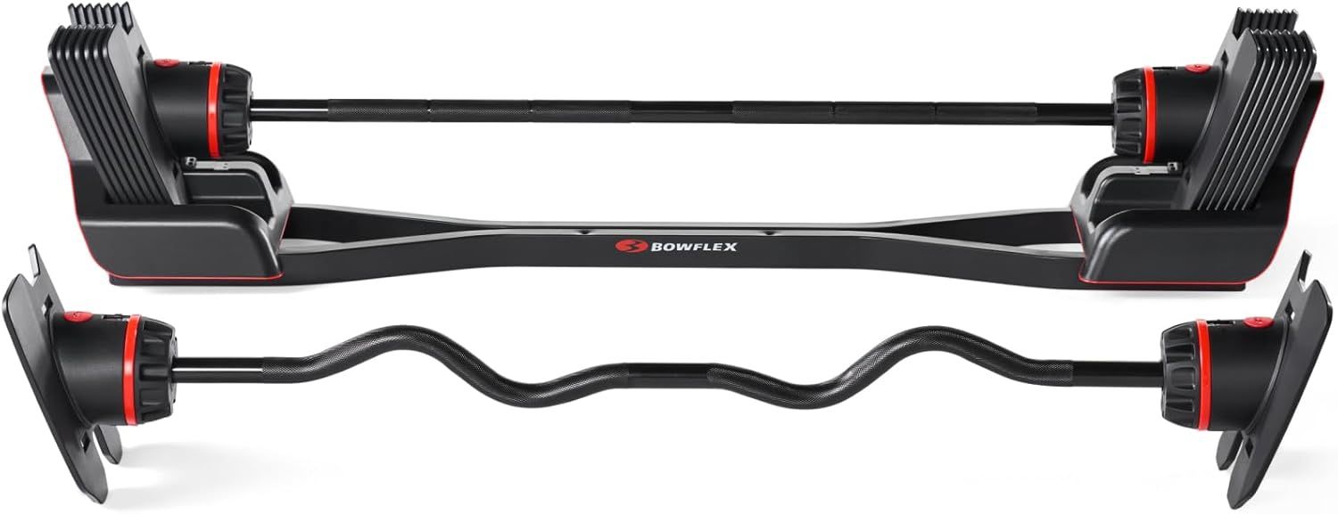 Bowflex Barbell/Curl Bar & Bonus Weight Bench